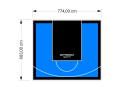53M2/683X774CM BŁĘKITNO-CZARNE BOISKO DO KOSZYKÓWKI SPEEDSPORT HEXA POWER PRO