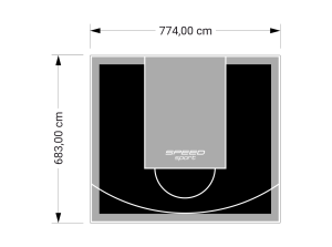 53M2/683X774CM CZARNO-SZARE BOISKO DO KOSZYKÓWKI SPEEDSPORT HEXA POWER PRO