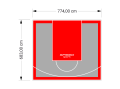 53M2/683X774CM SZARO-CZERWONE BOISKO DO KOSZYKÓWKI SPEEDSPORT HEXA POWER PRO