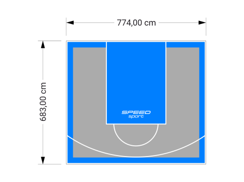 53M2/683X774CM SZARO-BŁĘKITNE BOISKO DO KOSZYKÓWKI SPEEDSPORT HEXA POWER PRO