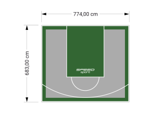 53M2/683X774CM SZARO-ZIELONE BOISKO DO KOSZYKÓWKI SPEEDSPORT HEXA POWER PRO