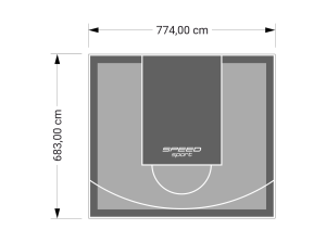 53M2/683X774CM SZARO-GRAFITOWE BOISKO DO KOSZYKÓWKI SPEEDSPORT HEXA POWER PRO