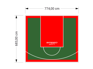 53M2/683X774CM ZIELONO-CZERWONE BOISKO DO KOSZYKÓWKI SPEEDSPORT HEXA POWER PRO