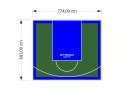 53M2/683X774CM ZIELONO-NIEBIESKIE BOISKO DO KOSZYKÓWKI SPEEDSPORT HEXA POWER PRO