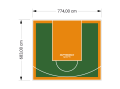 53M2/683X774CM ZIELONO-POMARAŃCZOWE BOISKO DO KOSZYKÓWKI SPEEDSPORT HEXA POWER PRO