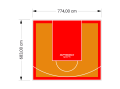 53M2/683X774CM POMARAŃCZOWO-CZERWONE BOISKO DO KOSZYKÓWKI SPEEDSPORT HEXA POWER PRO