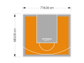 53M2/683X774CM POMARAŃCZOWO-SZARE BOISKO DO KOSZYKÓWKI SPEEDSPORT HEXA POWER PRO