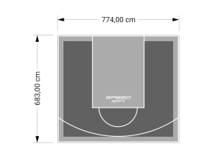 53M2/683X774CM GRAFITOWO-SZARE BOISKO DO KOSZYKÓWKI SPEEDSPORT HEXA POWER PRO