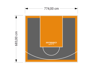 53M2/683X774CM GRAFITOWO-POMARAŃCZOWE BOISKO DO KOSZYKÓWKI SPEEDSPORT HEXA POWER PRO