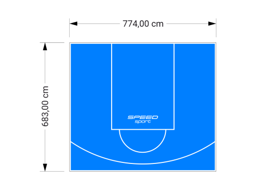 53M2/683X774CM BŁĘKITNE BOISKO DO KOSZYKÓWKI SPEEDSPORT HEXA POWER PRO