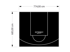 53M2/683X774CM CZARNE BOISKO DO KOSZYKÓWKI SPEEDSPORT HEXA POWER PRO