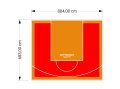 55M2/683X804CM CZERWONO-POMARAŃCZOWE BOISKO DO KOSZYKÓWKI SPEEDSPORT HEXA POWER PRO