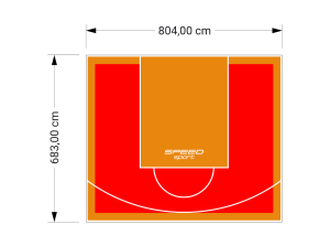 55M2/683X804CM CZERWONO-POMARAŃCZOWE BOISKO DO KOSZYKÓWKI SPEEDSPORT HEXA POWER PRO