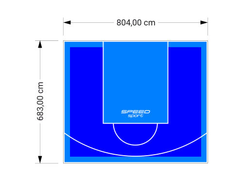 55M2/683X804CM NIEBIESKO-BŁĘKITNE BOISKO DO KOSZYKÓWKI SPEEDSPORT HEXA POWER PRO