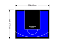 55M2/683X804CM NIEBIESKO-CZARNE BOISKO DO KOSZYKÓWKI SPEEDSPORT HEXA POWER PRO