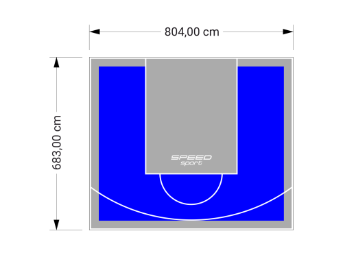 55M2/683X804CM NIEBIESKO-SZARE BOISKO DO KOSZYKÓWKI SPEEDSPORT HEXA POWER PRO