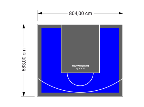 55M2/683X804CM NIEBIESKO-GRAFITOWE BOISKO DO KOSZYKÓWKI SPEEDSPORT HEXA POWER PRO