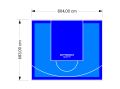 55M2/683X804CM BŁĘKITNO-NIEBIESKIE BOISKO DO KOSZYKÓWKI SPEEDSPORT HEXA POWER PRO