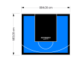 55M2/683X804CM BŁĘKITNO-CZARNE BOISKO DO KOSZYKÓWKI SPEEDSPORT HEXA POWER PRO
