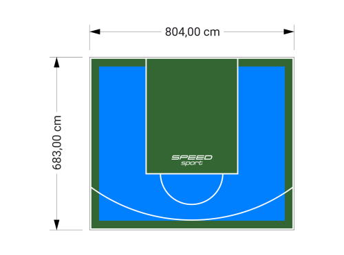 55M2/683X804CM BŁĘKITNO-ZIELONE BOISKO DO KOSZYKÓWKI SPEEDSPORT HEXA POWER PRO