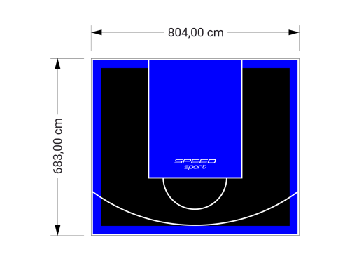55M2/683X804CM CZARNO-NIEBIESKIE BOISKO DO KOSZYKÓWKI SPEEDSPORT HEXA POWER PRO