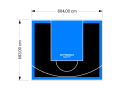 55M2/683X804CM CZARNO-BŁĘKITNE BOISKO DO KOSZYKÓWKI SPEEDSPORT HEXA POWER PRO