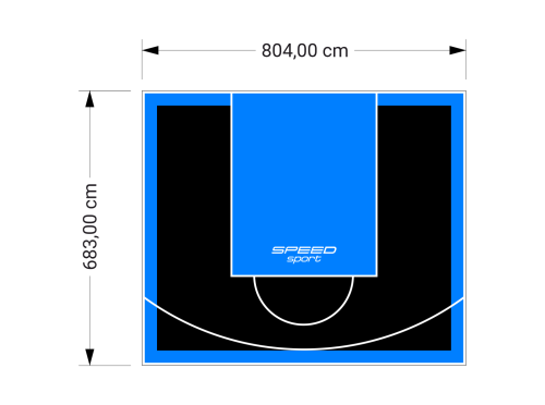 55M2/683X804CM CZARNO-BŁĘKITNE BOISKO DO KOSZYKÓWKI SPEEDSPORT HEXA POWER PRO