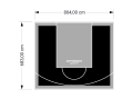 55M2/683X804CM CZARNO-SZARE BOISKO DO KOSZYKÓWKI SPEEDSPORT HEXA POWER PRO