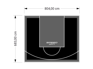 55M2/683X804CM CZARNO-GRAFITOWE BOISKO DO KOSZYKÓWKI SPEEDSPORT HEXA POWER PRO