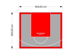 55M2/683X804CM SZARO-CZERWONE BOISKO DO KOSZYKÓWKI SPEEDSPORT HEXA POWER PRO