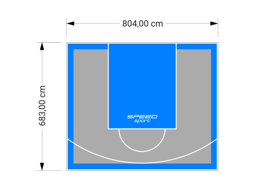 55M2/683X804CM SZARO-BŁĘKITNE BOISKO DO KOSZYKÓWKI SPEEDSPORT HEXA POWER PRO
