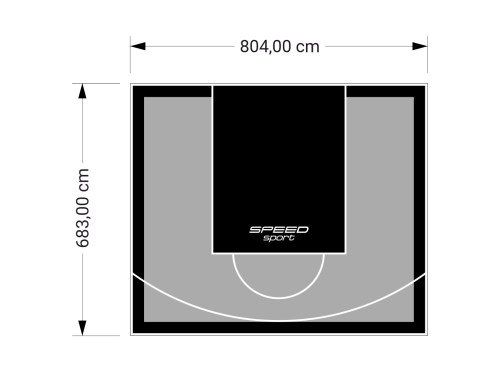 55M2/683X804CM SZARO-CZARNE BOISKO DO KOSZYKÓWKI SPEEDSPORT HEXA POWER PRO