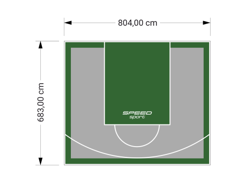 55M2/683X804CM SZARO-ZIELONE BOISKO DO KOSZYKÓWKI SPEEDSPORT HEXA POWER PRO