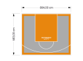 55M2/683X804CM SZARO-POMARAŃCZOWE BOISKO DO KOSZYKÓWKI SPEEDSPORT HEXA POWER PRO
