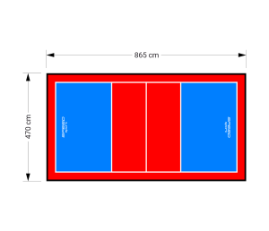 41M2/865x470CM BŁĘKITNO-CZERWONE BOISKO DO SIATKÓWKI SPEEDSPORT HEXA POWER PRO