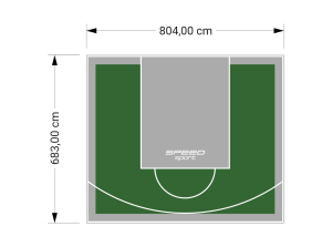 55M2/683X804CM ZIELONO-SZARE BOISKO DO KOSZYKÓWKI SPEEDSPORT HEXA POWER PRO