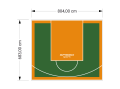 55M2/683X804CM ZIELONO-POMARAŃCZOWE BOISKO DO KOSZYKÓWKI SPEEDSPORT HEXA POWER PRO