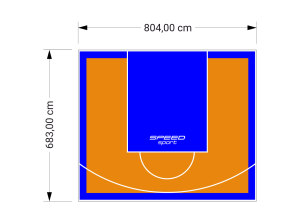55M2/683X804CM POMARAŃCZOWO-NIEBIESKIE BOISKO DO KOSZYKÓWKI SPEEDSPORT HEXA POWER PRO