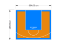 55M2/683X804CM POMARAŃCZOWO-BŁĘKITNE BOISKO DO KOSZYKÓWKI SPEEDSPORT HEXA POWER PRO