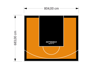 55M2/683X804CM POMARAŃCZOWO-CZARNE BOISKO DO KOSZYKÓWKI SPEEDSPORT HEXA POWER PRO