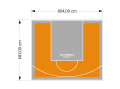 55M2/683X804CM POMARAŃCZOWO-SZARE BOISKO DO KOSZYKÓWKI SPEEDSPORT HEXA POWER PRO
