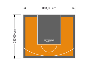 55M2/683X804CM POMARAŃCZOWO-GRAFITOWE BOISKO DO KOSZYKÓWKI SPEEDSPORT HEXA POWER PRO