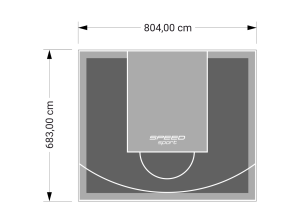 55M2/683X804CM GRAFITOWO-SZARE BOISKO DO KOSZYKÓWKI SPEEDSPORT HEXA POWER PRO