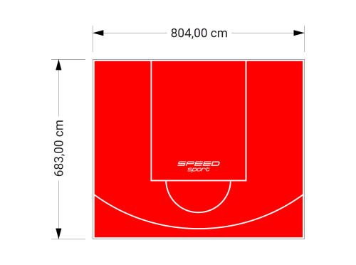 55M2/683X804CM CZERWONE BOISKO DO KOSZYKÓWKI SPEEDSPORT HEXA POWER PRO