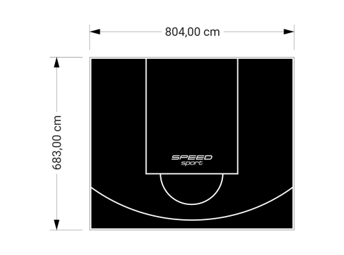 55M2/683X804CM CZARNE BOISKO DO KOSZYKÓWKI SPEEDSPORT HEXA POWER PRO