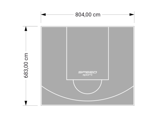 55M2/683X804CM SZARE BOISKO DO KOSZYKÓWKI SPEEDSPORT HEXA POWER PRO