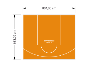 55M2/683X804CM POMARAŃCZOWE BOISKO DO KOSZYKÓWKI SPEEDSPORT HEXA POWER PRO