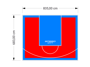 57M2/683X835CM CZERWONO-BŁĘKITNE BOISKO DO KOSZYKÓWKI SPEEDSPORT HEXA POWER PRO