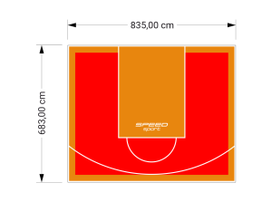 57M2/683X835CM CZERWONO-POMARAŃCZOWE BOISKO DO KOSZYKÓWKI SPEEDSPORT HEXA POWER PRO