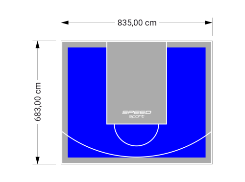 57M2/683X835CM NIEBIESKO-SZARE BOISKO DO KOSZYKÓWKI SPEEDSPORT HEXA POWER PRO